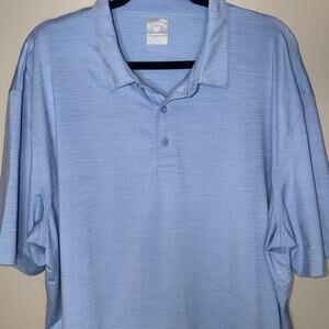 Callaway Mens Size XXL Light Blue Heathered Short Sleeve Opti-Dri Golf Polo